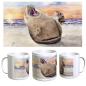Preview: Tasse Becher Kaffeebecher  Aquarell Maritim Kunst Druck Kunstdruck lachender Seehund Robbe Heuler Kegelrobbe Dänemark Nordsee Ostsee